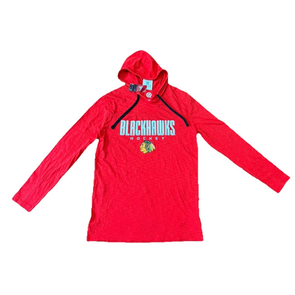 Chicago Blackhawks Hoodie Mens Large Red Shoelace Drawstring NHL New With Tags